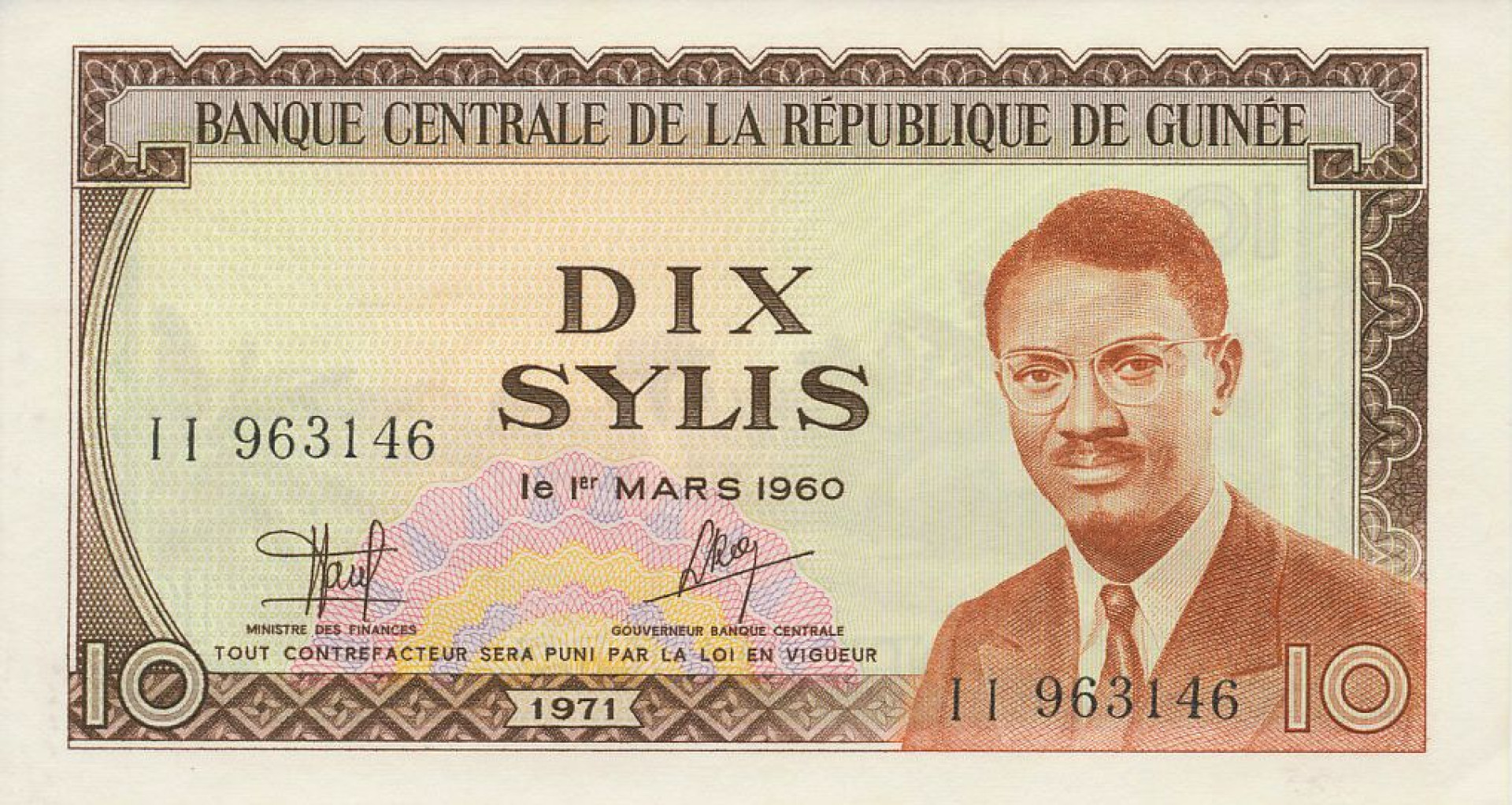 Guinea 10 sylis 1971.   P 16   (N)