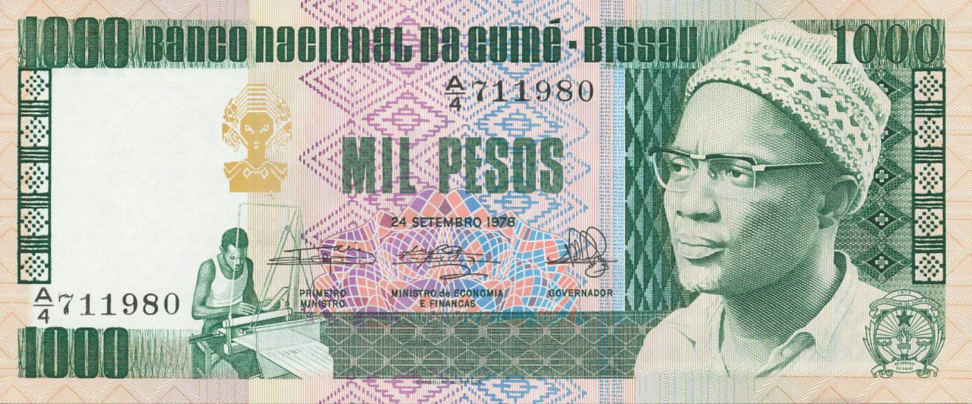 Guinea-Bissau 1000 pesos 1978. P 8 (N)