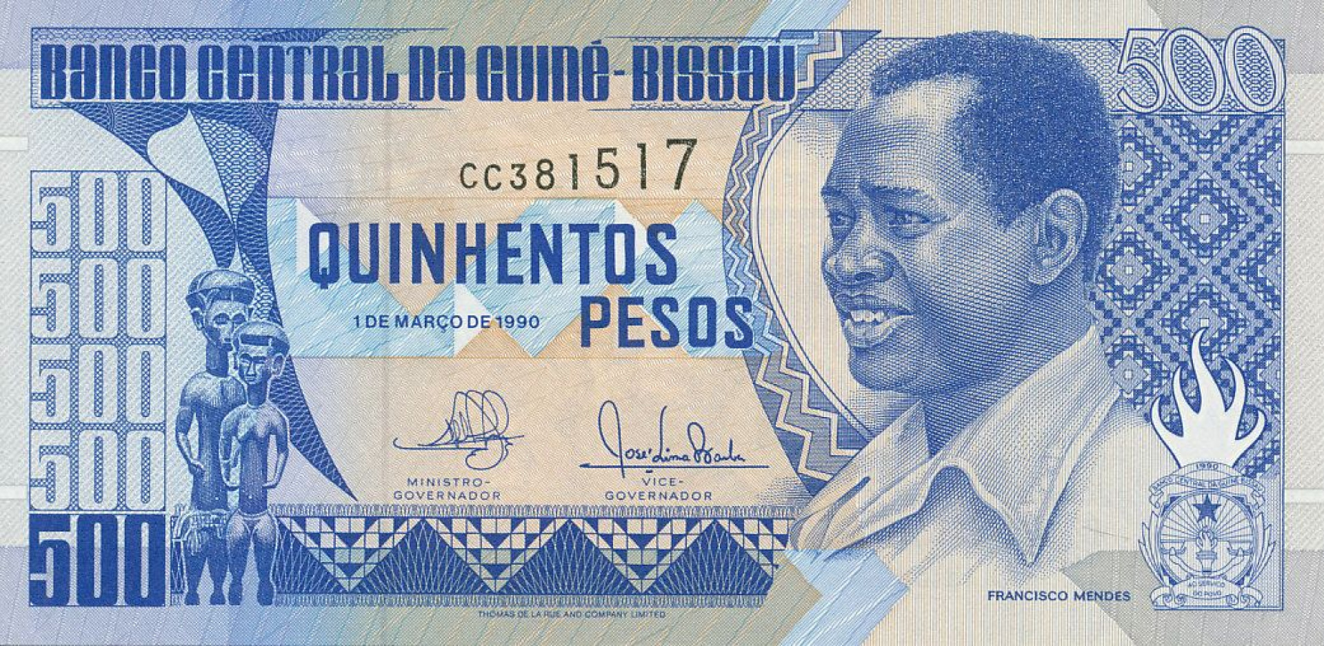 Guinea-Bissau 500 pesos 1990. P 12 (N)