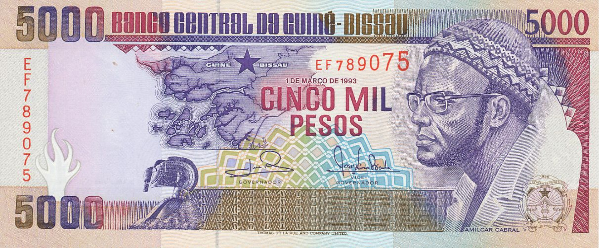 Guinea-Bissau 5000 pesos 1993. P 14 (N)