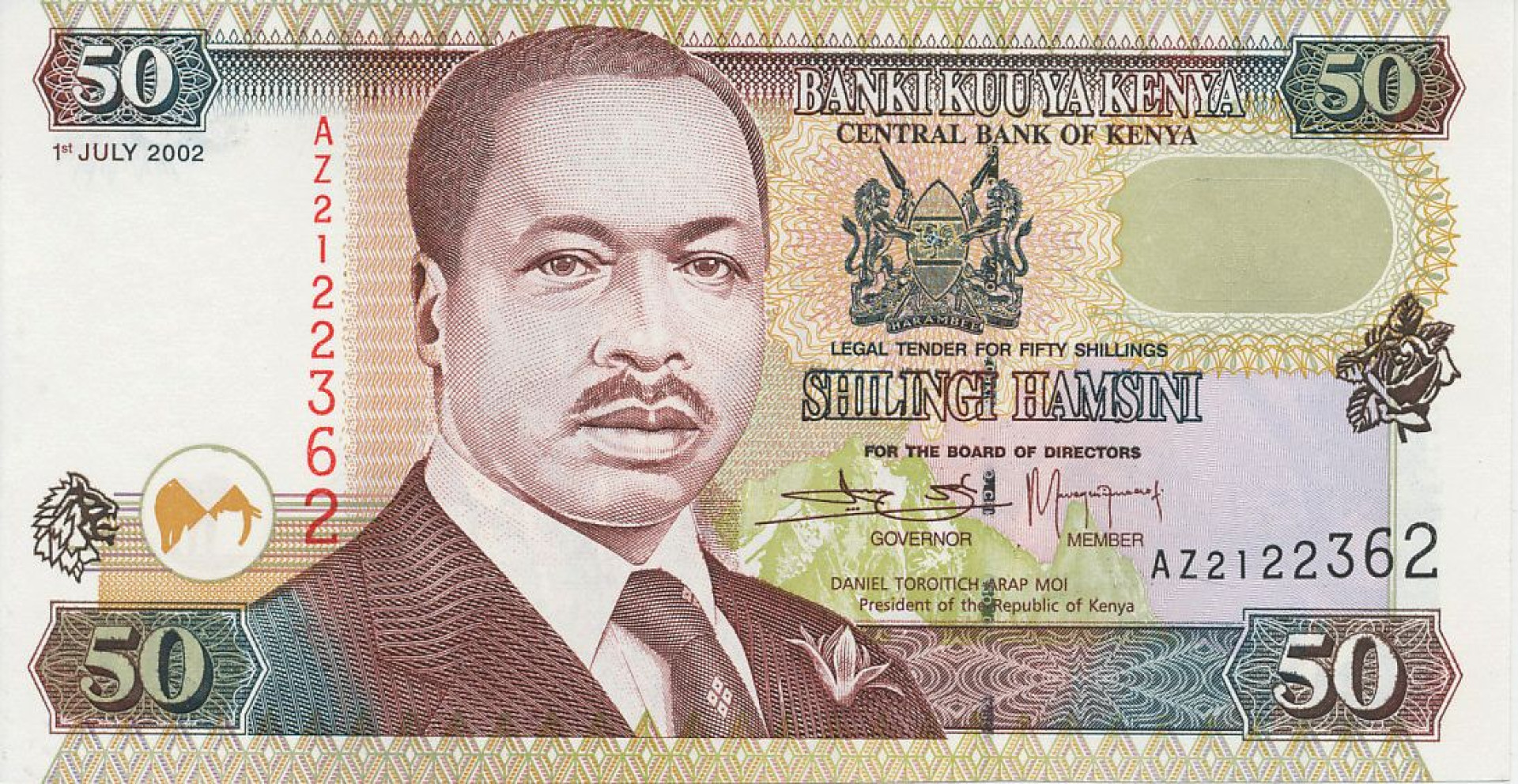 Kenya 50 shillings 2002. P 36g (N)