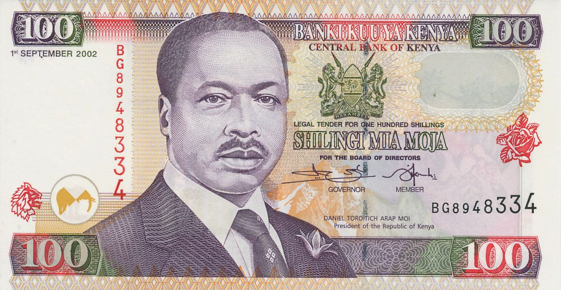 Kenya 100 shillings 2002. P 37h (N)