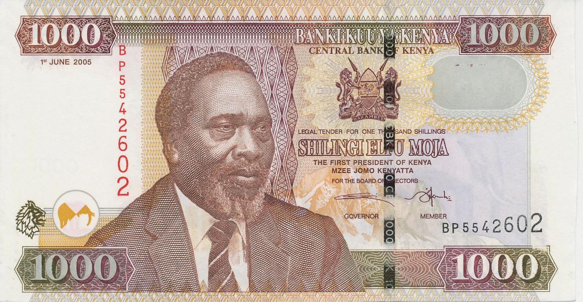 Kenya 1000 shillings 2005. P 51a (N)