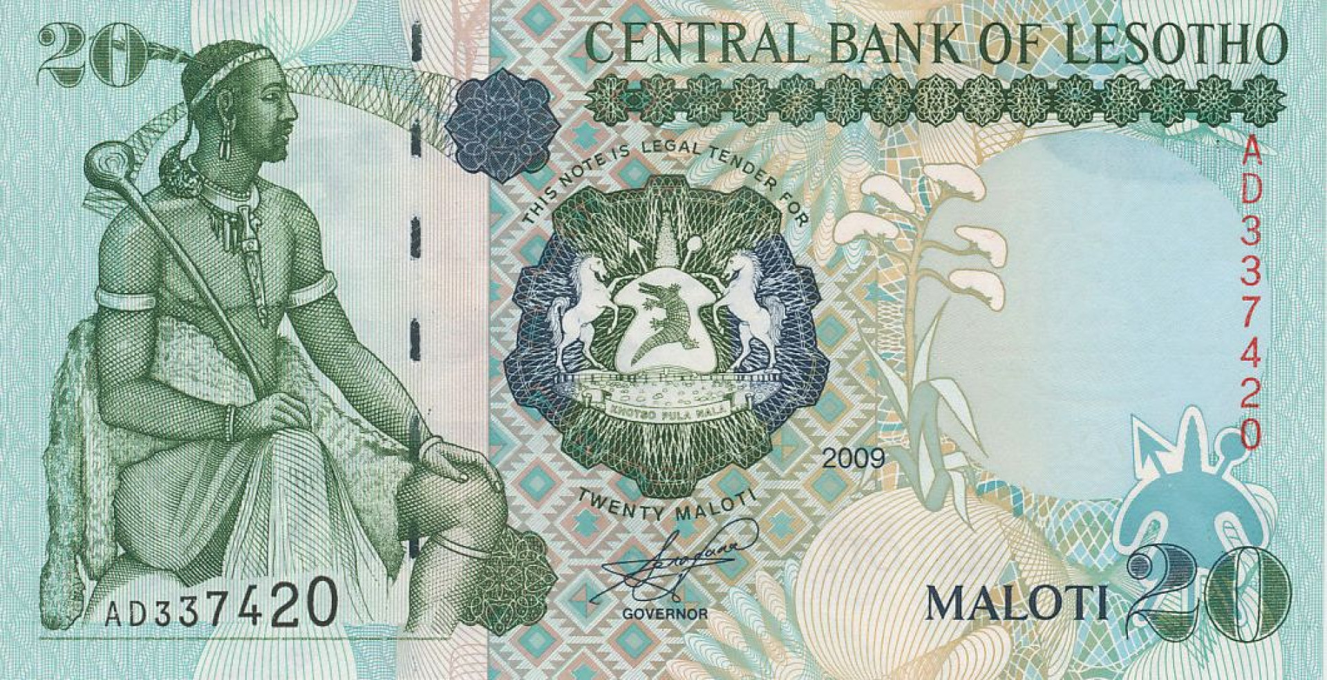 Lesotho 20 maloti 2009. P 16g (N)