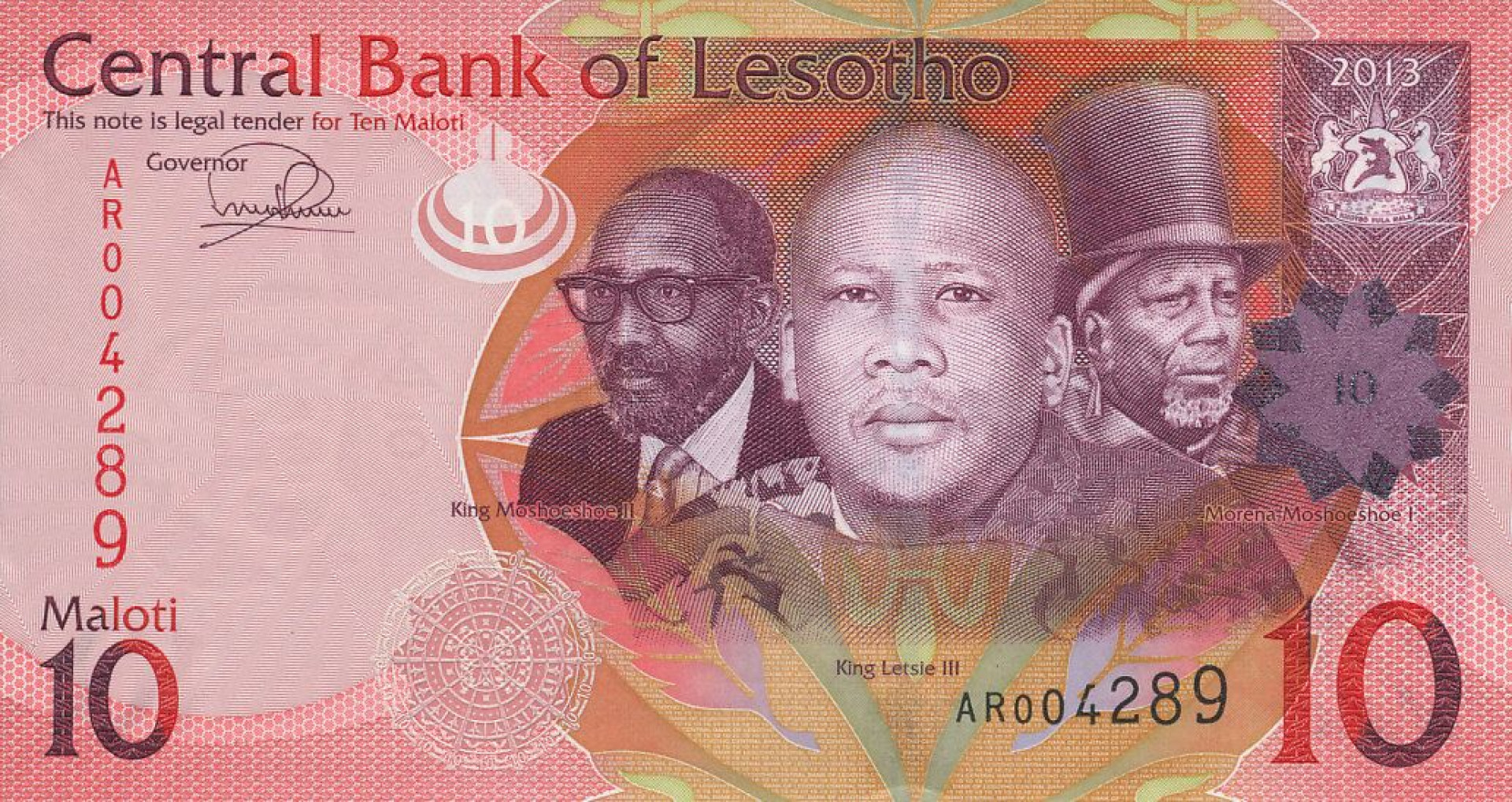 Lesotho 10 maloti 2013.   P 21b   (N)