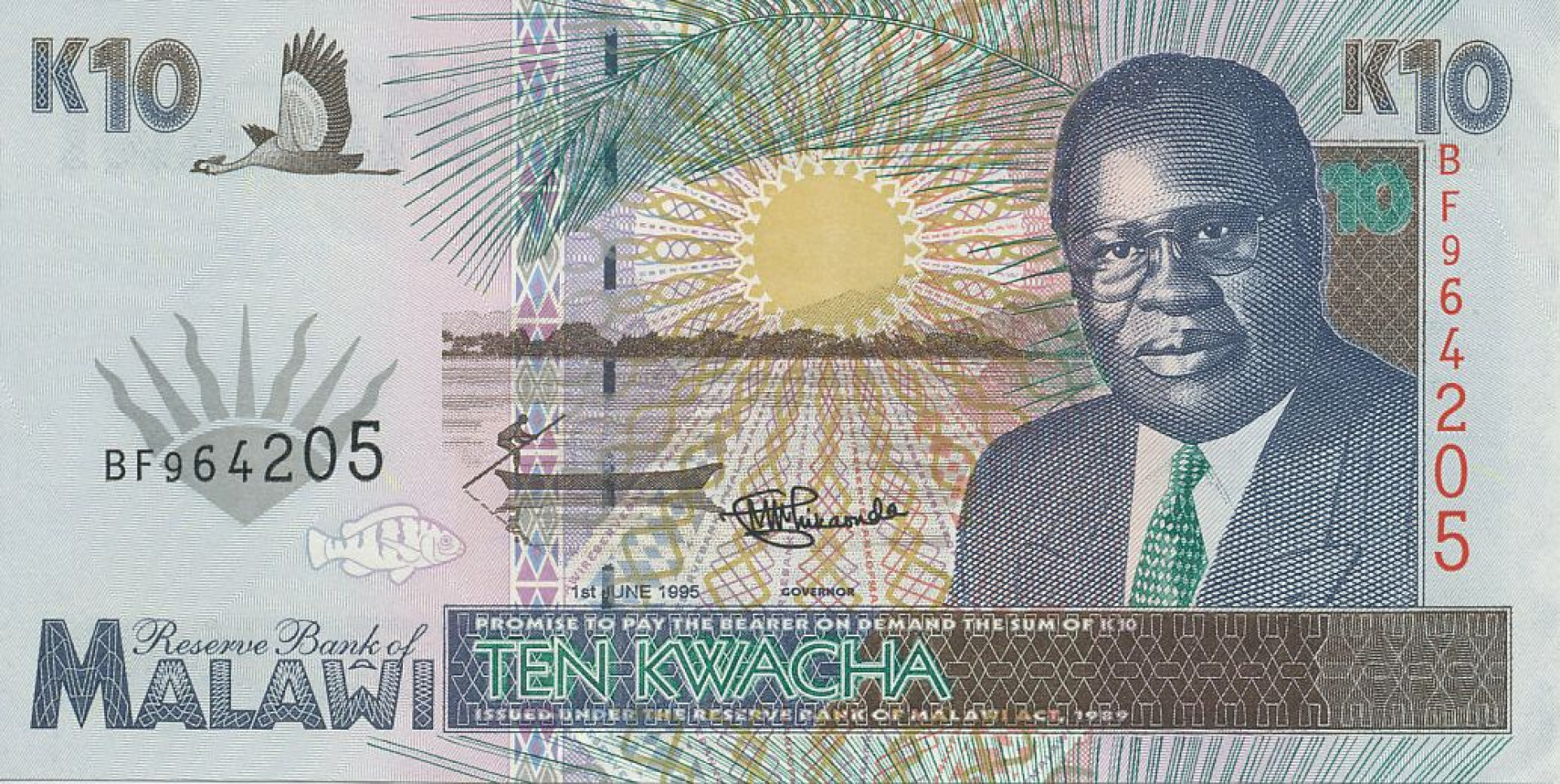 Malawi 10 kwacha 1995. P 31 (N)