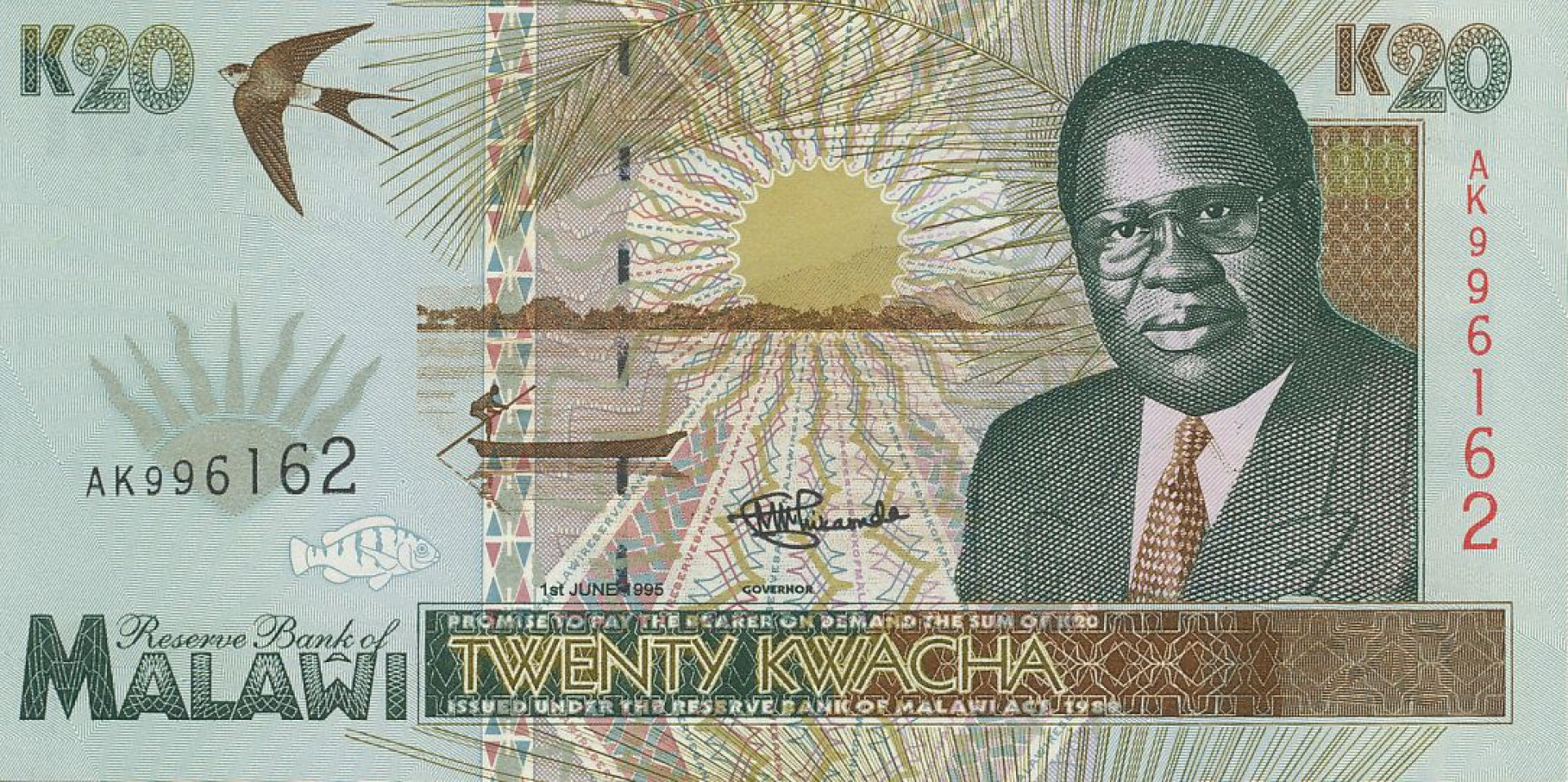 Malawi 20 kwacha 1995. P 32 (N)