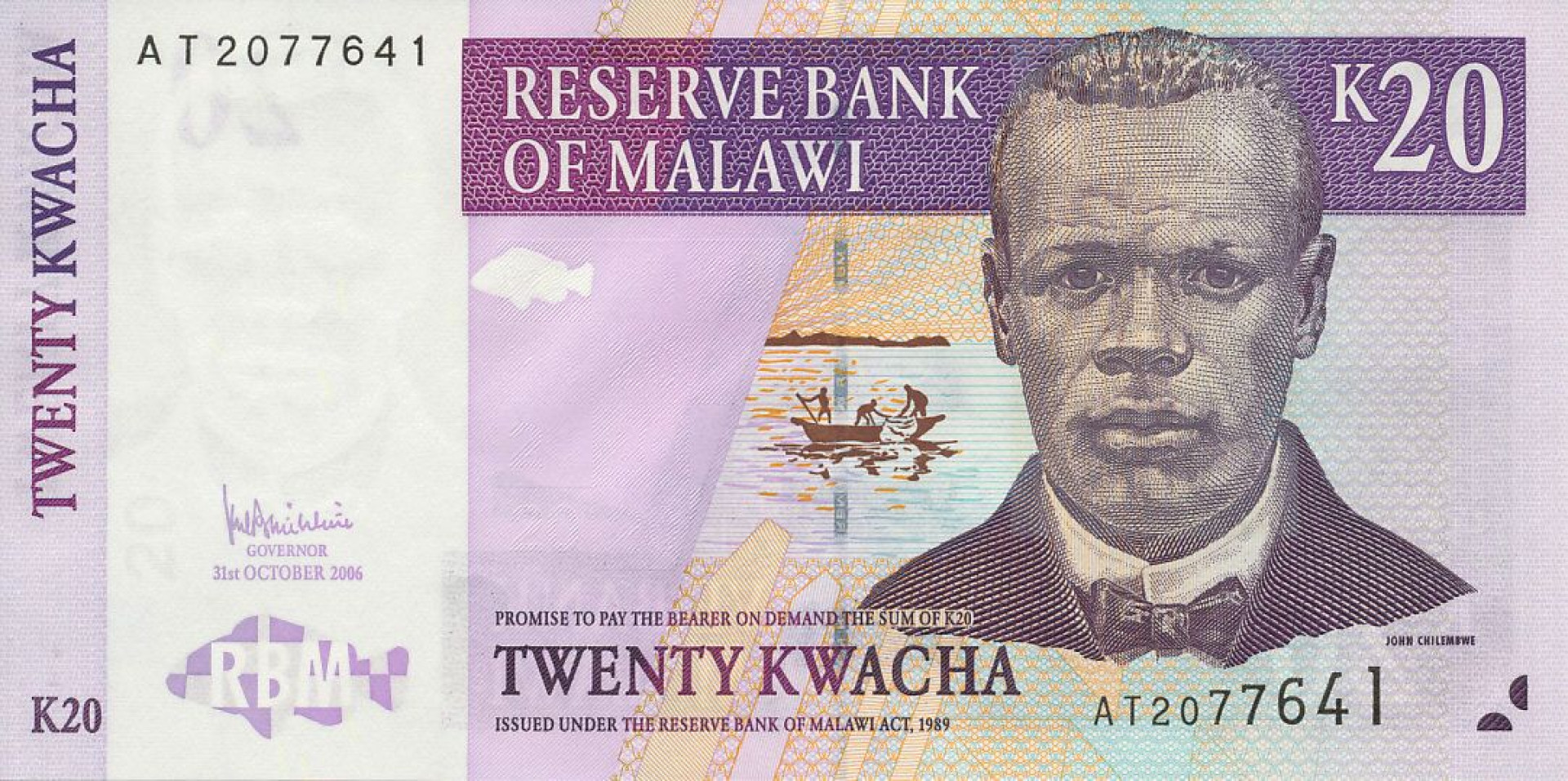 Malawi 20 kwacha 2006. P 52b (N)
