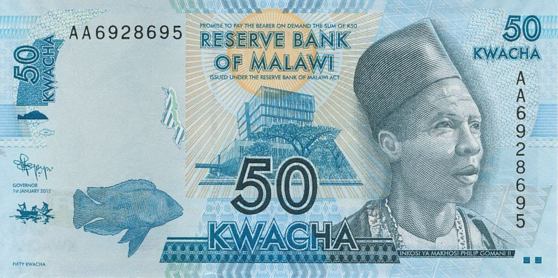 Malawi 50 kwacha 2012. P 58a (N)