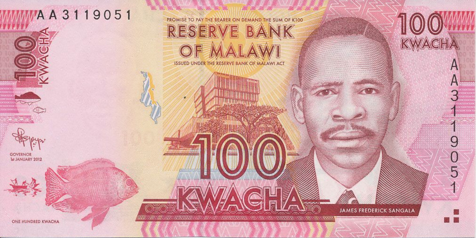 Malawi 100 kwacha 2012. P 59a (N)