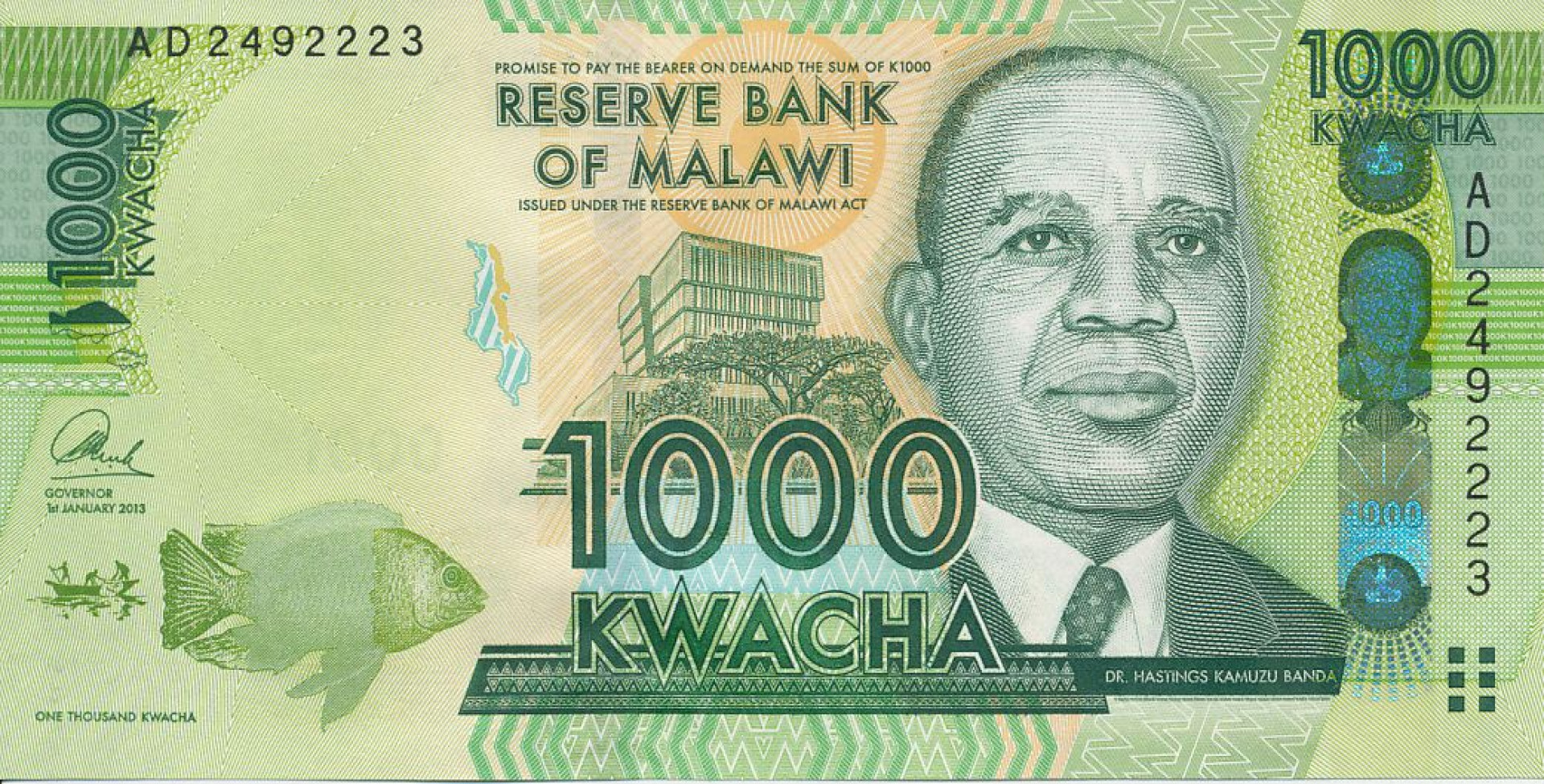 Malawi 1000 kwacha 2013. P 62b (N)