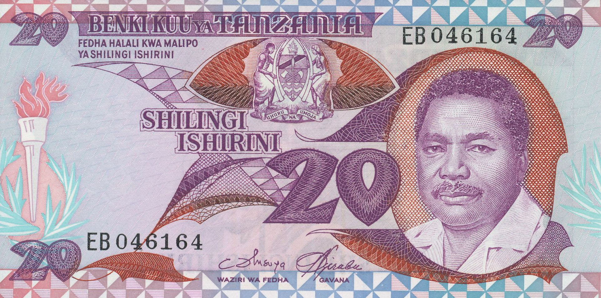 Tanzánia 20 shilingi 1986. P 15 (N)