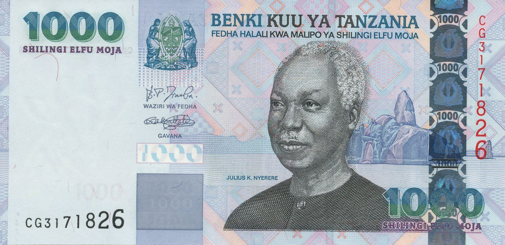 Tanzánia 1000 shilingi 2006. P 36b (N)
