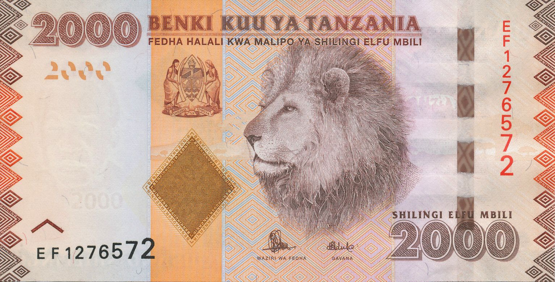Tanzánia 2000 shilingi 2015.  P 42b   (N)