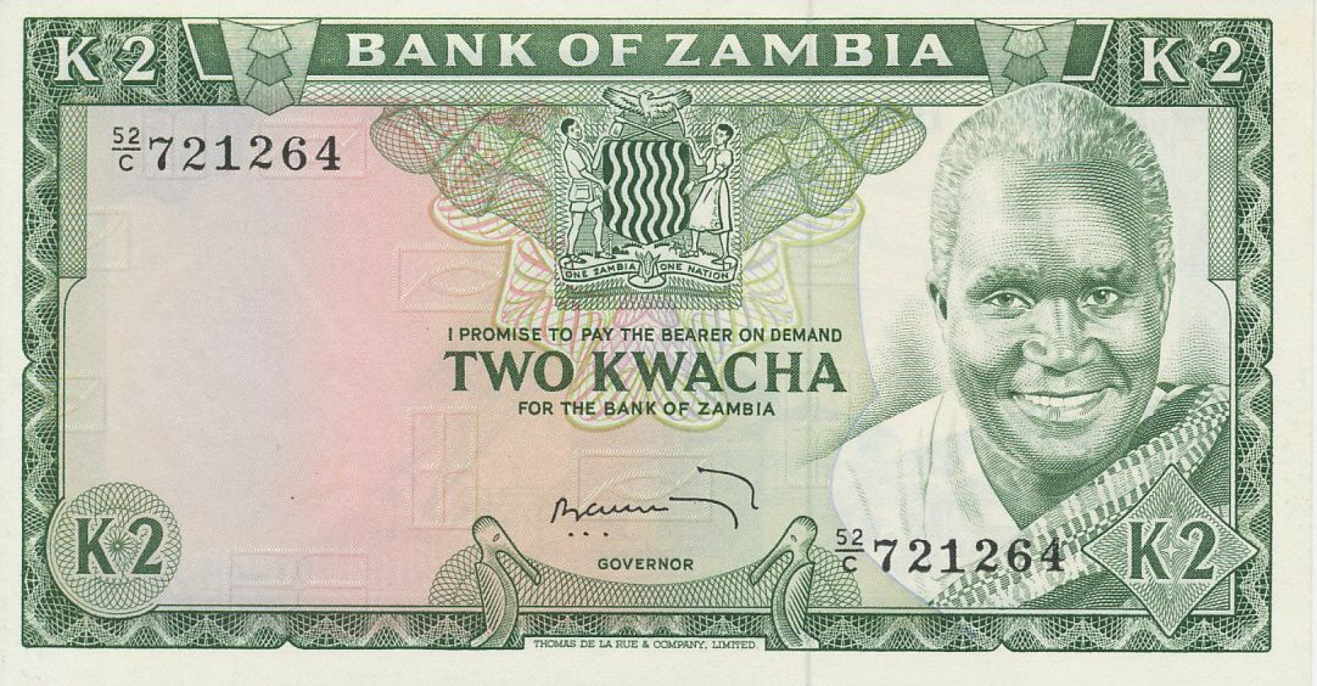 Zambia 2 kwacha 1974. P 20 (N)