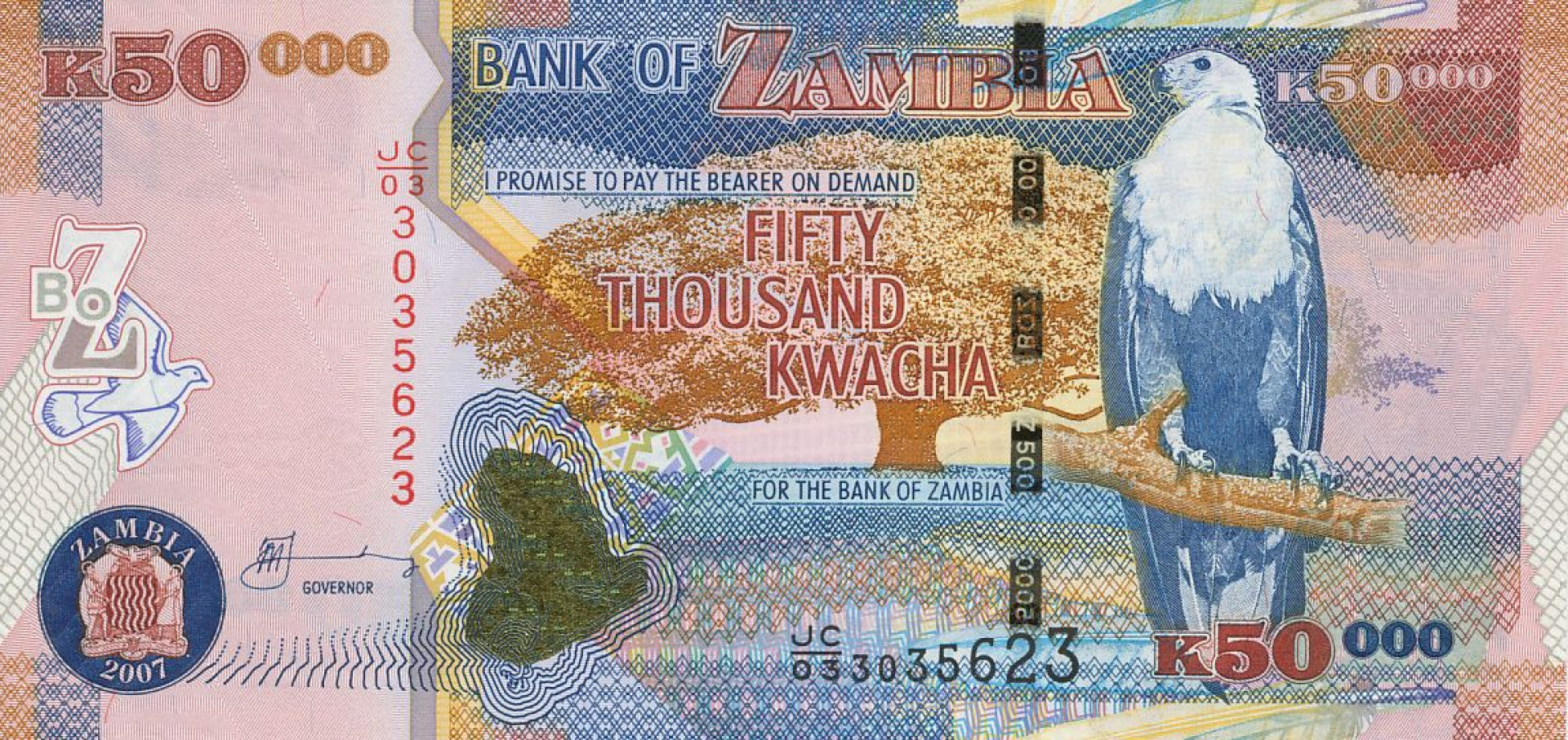 Zambia 50.000 kwacha 2007. P 48c (N)