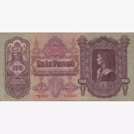 100 Pengő 1930. *E 035 csillagos