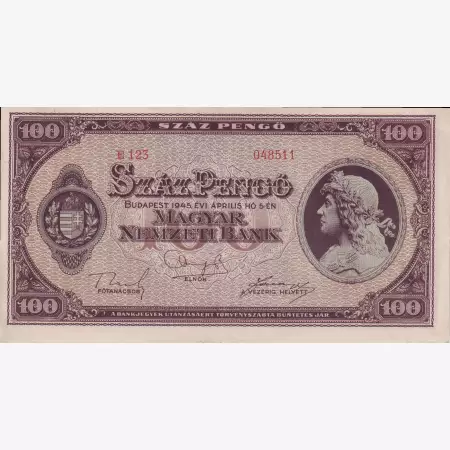 100 Pengő 1945. E 123