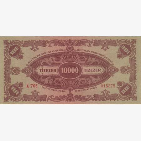 10.000 Pengő 1945. L 765 MNB bélyeggel