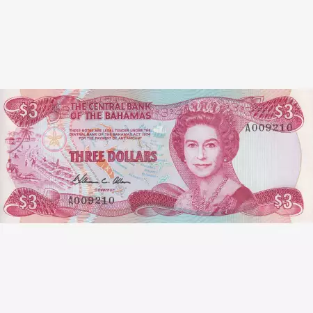 Bahama 3 dollár 1974.