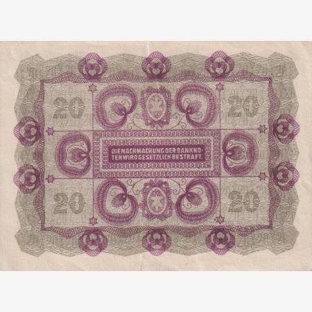 Ausztria 20 kronen 1922.