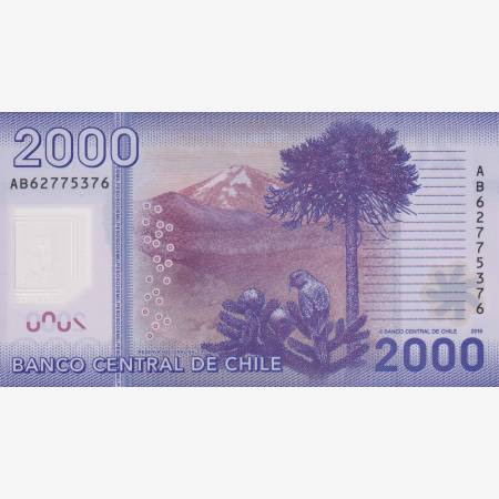 Chile 2000 pesos 2016. polimer
