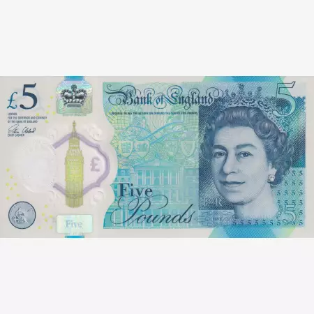 Anglia 5 pounds 2015. polimer