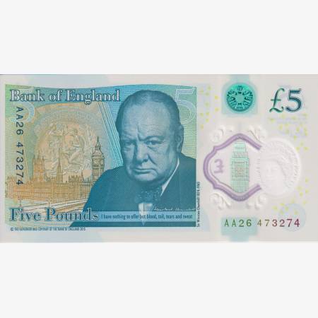 Anglia 5 pounds 2015. polimer