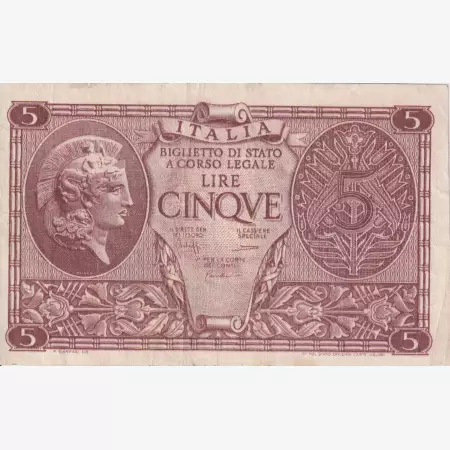 Olaszország 5 lira 1944.