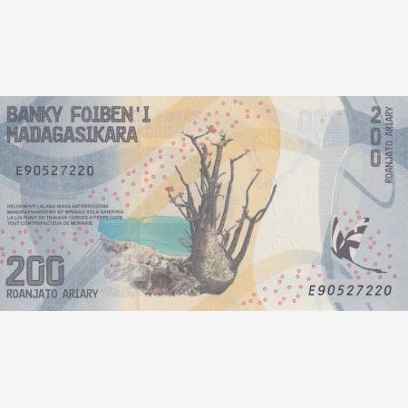 Madagaszkár 200 aryary 2017-2025.