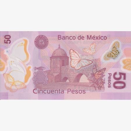 Mexikó 50 pesos 2015. polimer