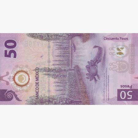 Mexikó 50 pesos 2021. polimer