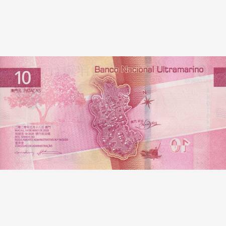 Makaó 10 patacas 2020.