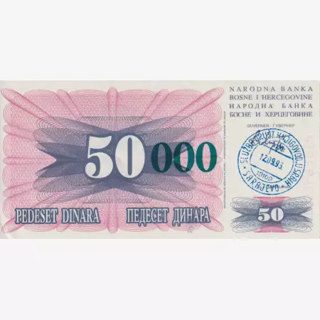 Bosznia-Hercegovina 50.000 dinár 1993. zöld