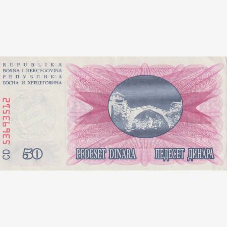 Bosznia-Hercegovina 50.000 dinár 1993. zöld