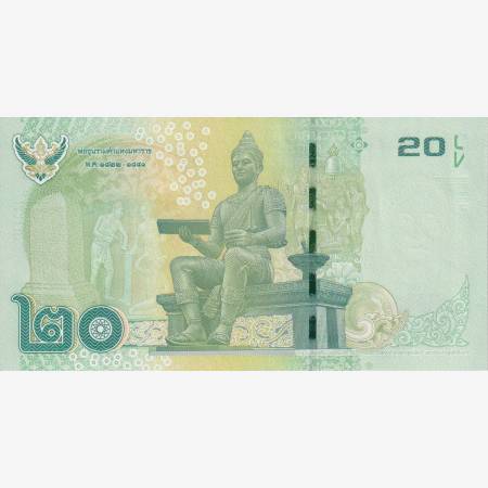 Thaiföld 20 baht 2016.