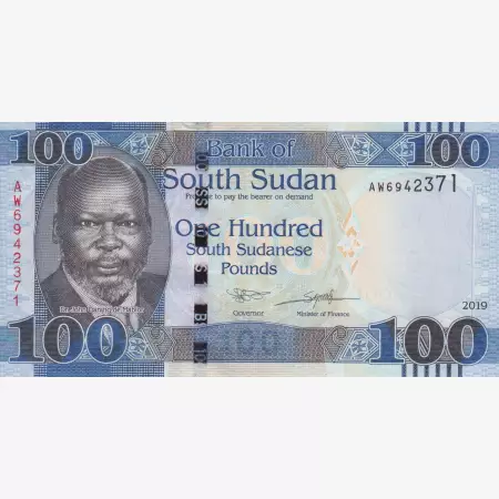 Dél-Szudán 100 pounds 2019.