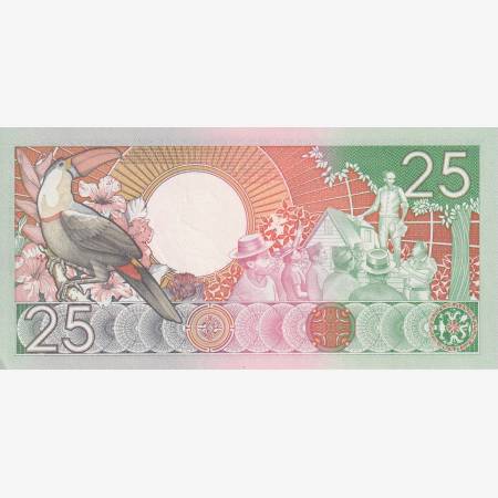 Surinam 25 gulden 1988.