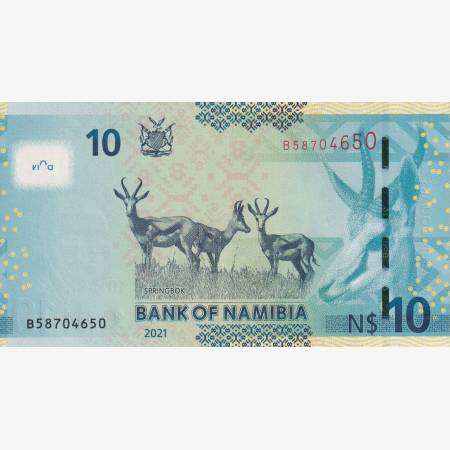 Namibia 10 dollar 2021.