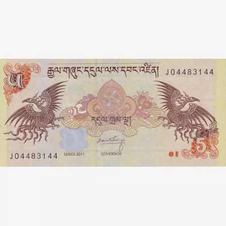 Bhutan  5 ngultrum  2011.  P 28