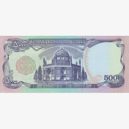 Afghanisztán 5000 afganis 1993.  P 62