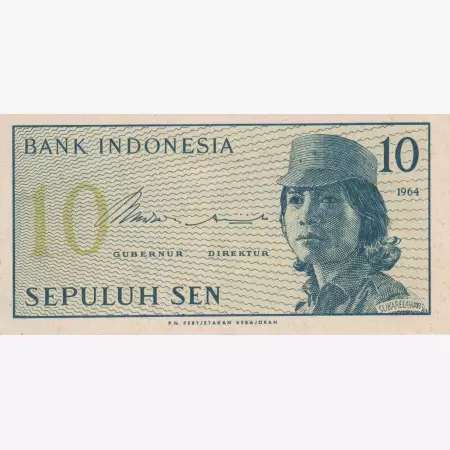 Indonézia 10 sen 1964.  P 92