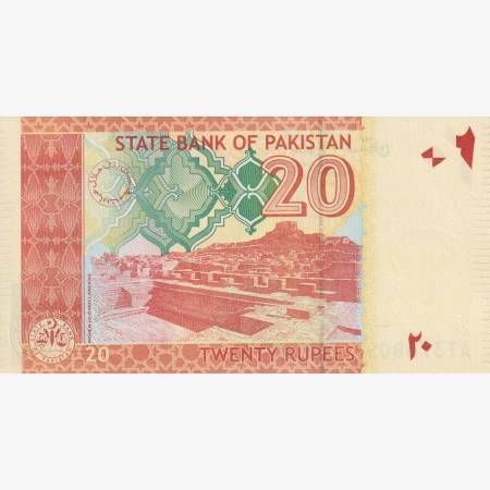 Pakisztán 20 rupees 2009.  P 55