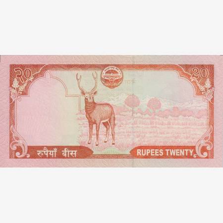 Nepál 20 rupees 2008.  P 62