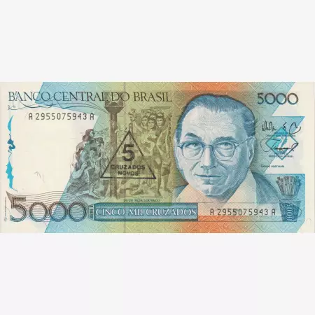 Brazilia 5/5000 cruzados 1989. P 217a