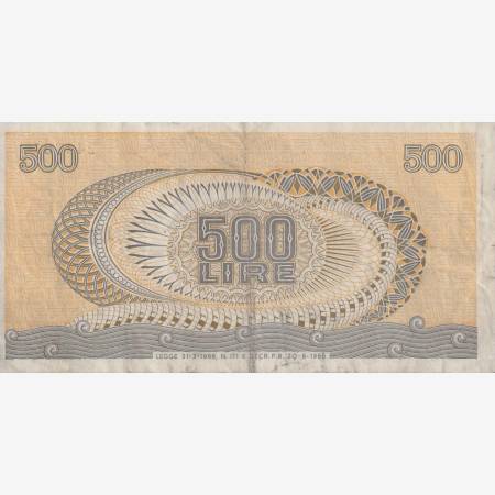 Olaszország 500 lira 1966.  P 93a