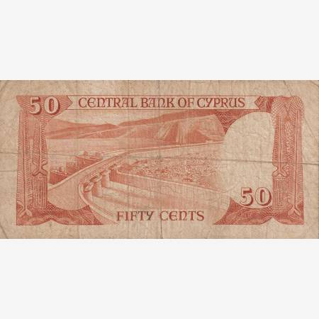 Ciprus 50 cents 1984.   P 52