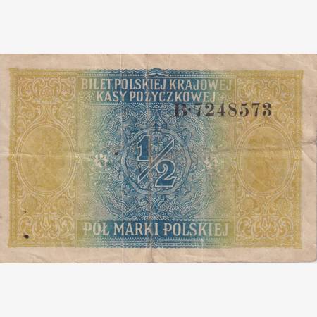 Lengyelország 1/2 márki 1917.   P 1