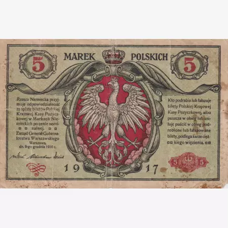 Lengyelország 5 márka 1917.   P 4