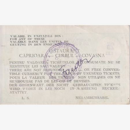 Románia 25 lei tichet Covasna